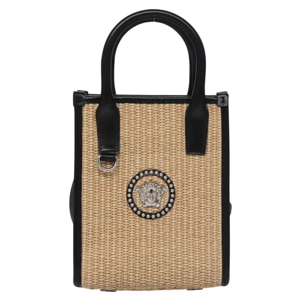 Versace Raffia Handbag Beige